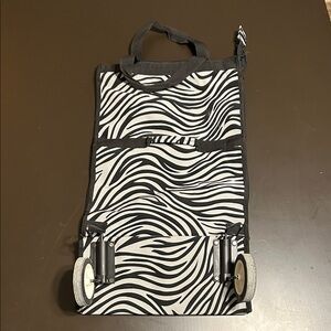 Zebra Print Foldable Trolley Bag